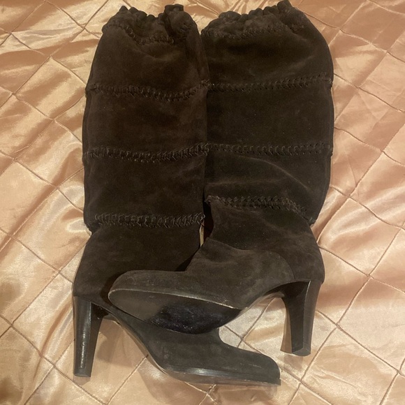 Coach fabulous brown suede heels boots, elegant style, size 7.5 - Picture 1 of 16
